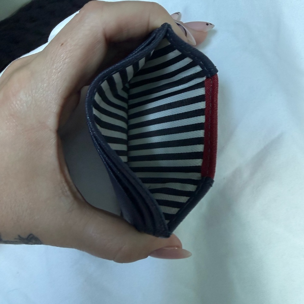 Kate Spade Navy Blue and Red Card Wallet - Picture 3 of 3